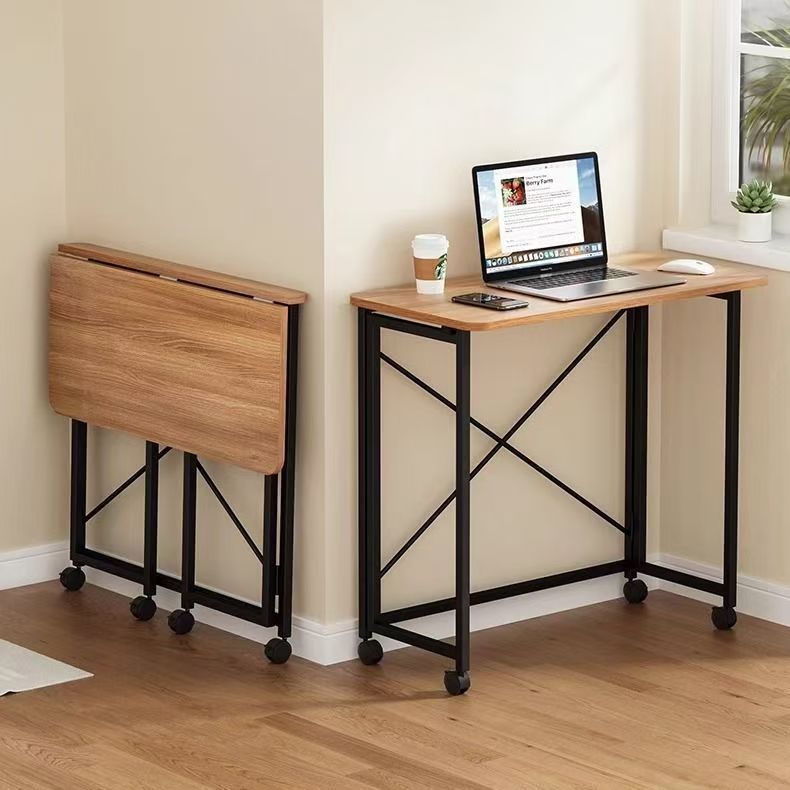 Folding table Bedroom study table Home folding computer desk Simple desk Mobile office desk with wheels
