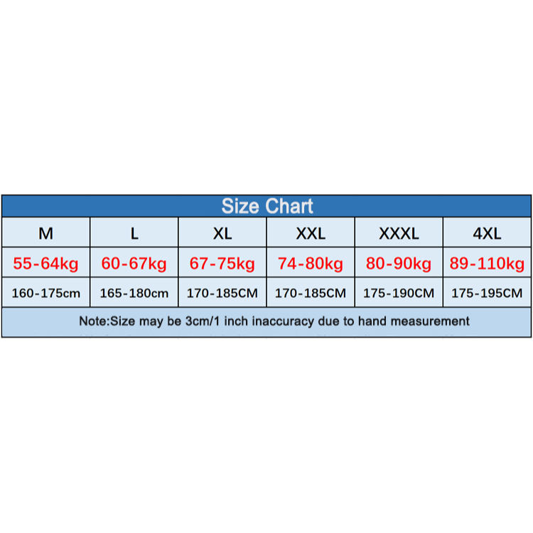 SAILBEE Mens UV Protect Surfing Rash Guard Long Sleeve Swimsuit Rashguard Surf Shirt 308 — size chart