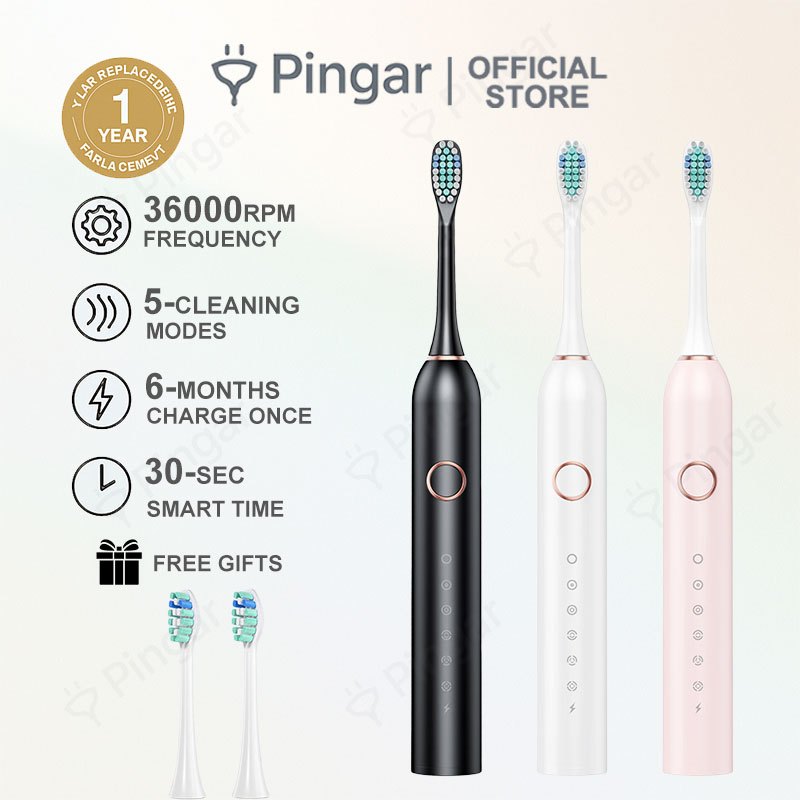 Electric Toothbrush With Travel Case 5 Modes IPX7 Waterproof Sonic Cleaning USB-C Charging & 39000 RPM Deep Cleaning