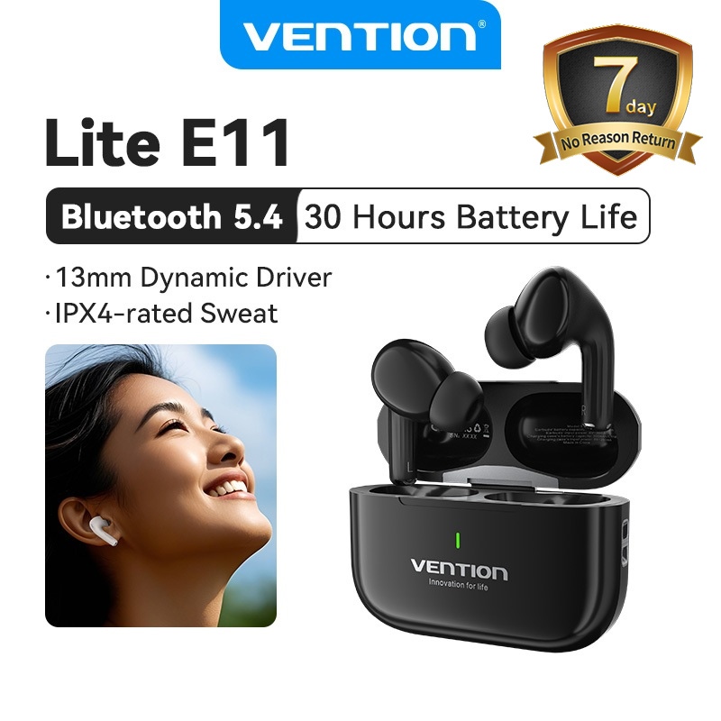 Vention E11 PRO Bluetooth 6.0 Earphones TWS IPX4 V5.3 Wireless Waterproof Earbuds Sports Headset
