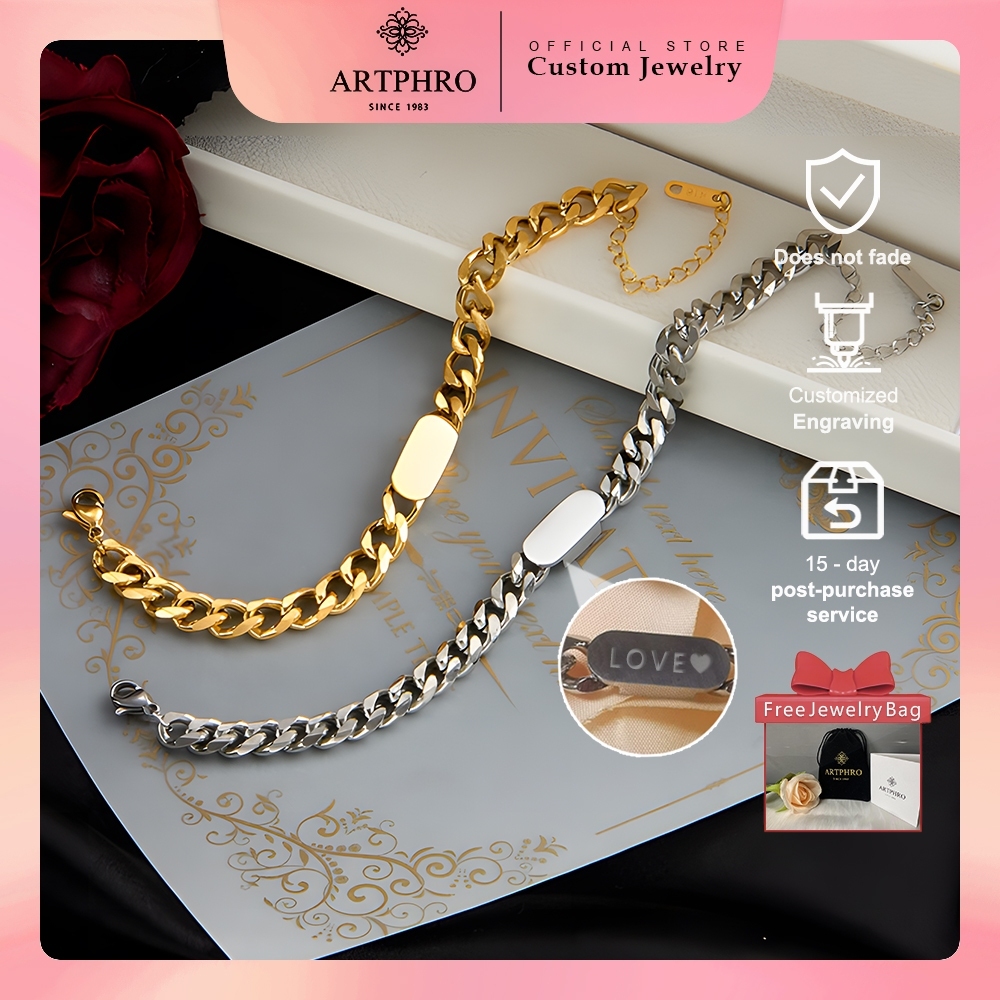 ARTPHRO Bracelet Customized With Name Personalized Bracelet Gift For Men And Women For Boyfriend Cou