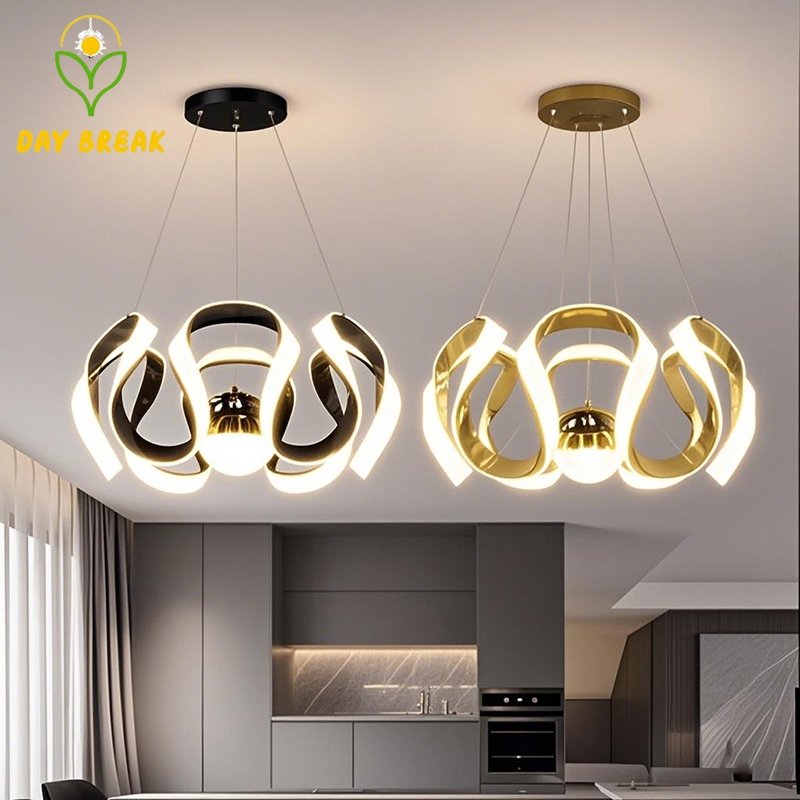 LED Pendant Light Tricolor Dimmable Nordic Modern Star Projection Creative Three Ring Design Chandel