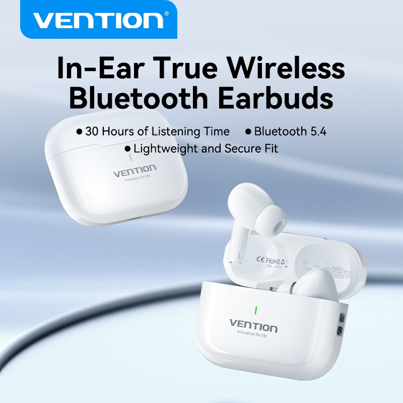 Vention TWS Earphone Bluetooth 5.3 Wireless with Charging case LED Power Digital Display In-ear Wate