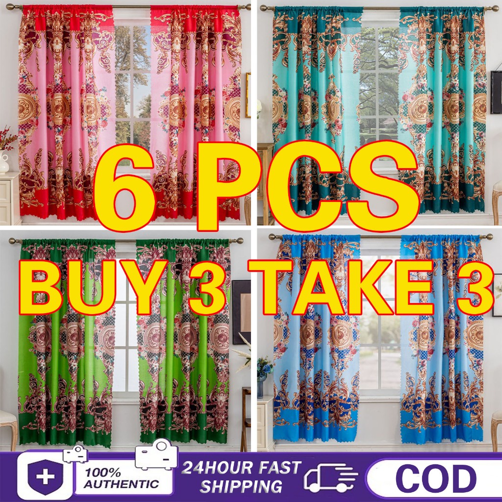 Buy 3 Take 3=6PCS Curtain New Design Curtains for Window 85*190cm Kurtina Door Room Decoration Kurti