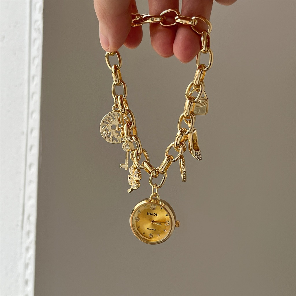 Stylish Watch for Women with Unique Bracelet Pendant Design