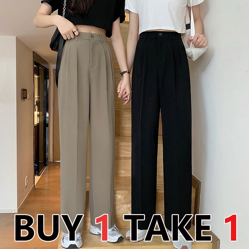Ecokauer Girls Khaki Brown Wide-Leg Pants Women's Suit And Mopping Trousers Plus Size