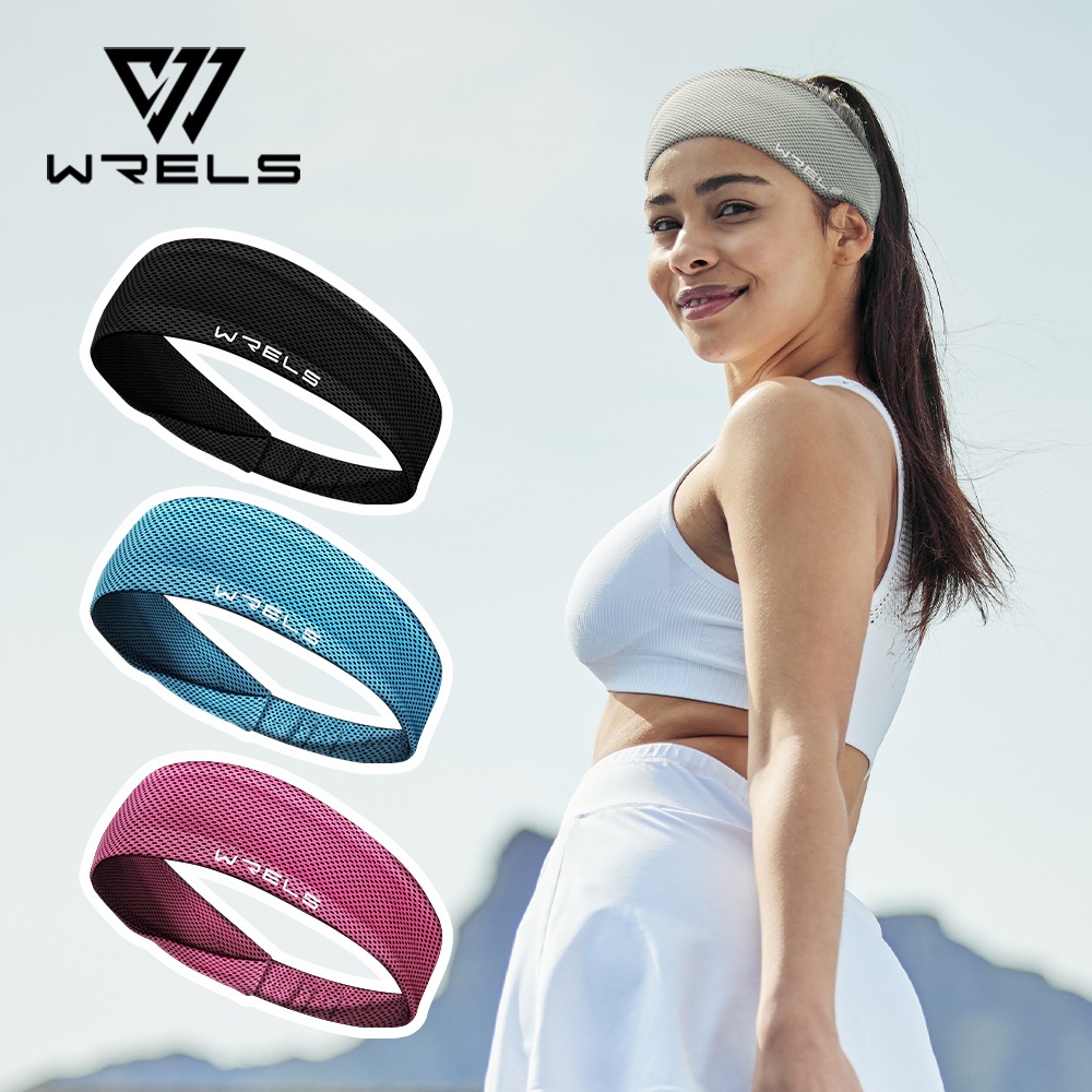 WRELS Elastic Sports Headband Fitness Sweat-Absorbent Breathable Non-Slip Headscarf #FD0330