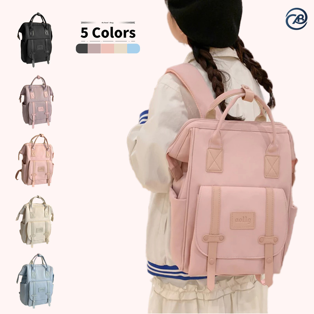 [Fast delivery]Waterproof Korean Backpack for Women Large Capacity Makaron School bag for kids girl