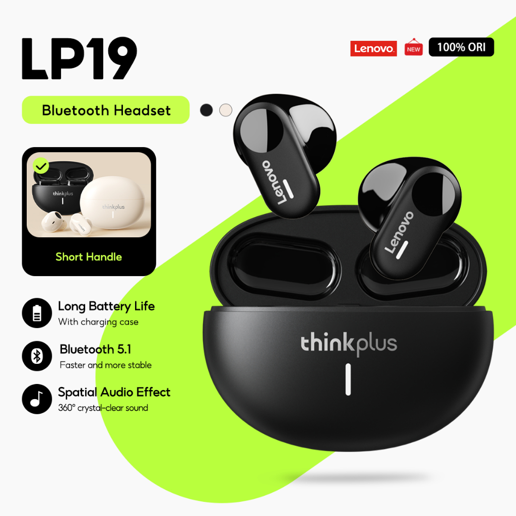 Lenovo Erazer Mini Earbuds LP19 Wireless Bluetooth Earphones Semi In Ear Hifi Stereo Waterproof Inte