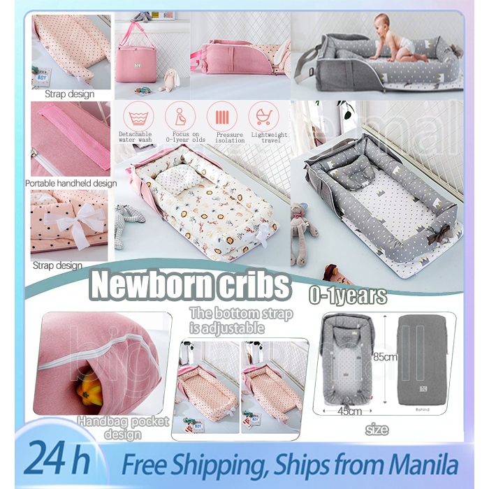 Portable Baby Bed Soft Breathable Infant Bassinet Baby Mattress With Pillow Foldable Newborn Sleep T