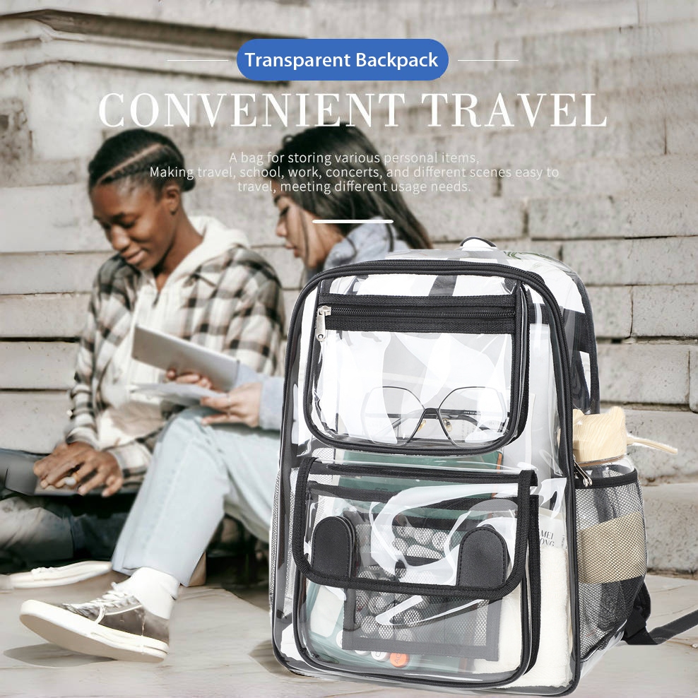 Transparent Bag Waterproof For school Women Men PVC Clear Backpack Large Capacity Student Bagback