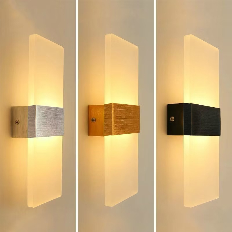6W LED Acrylic Wall Lamp Suitable for indoor hotel rooms and living rooms Hard-Wired Wall Sconce