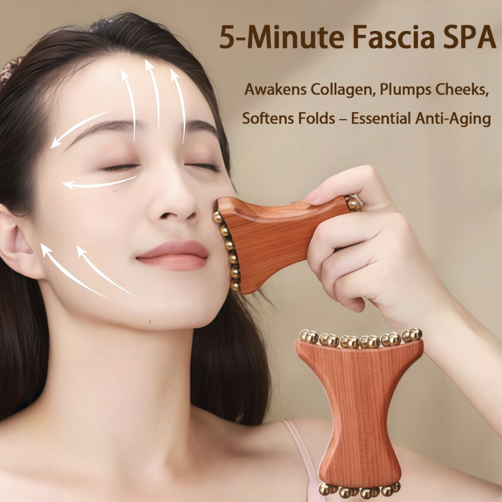 【慧己品牌】GuaSha Facial Massager/ Face Lifting / Reduce Swelling Wood And Copper Face GuaSha Tool 美容 面部按摩工具 刮痧 面部提拉 紧致皮肤