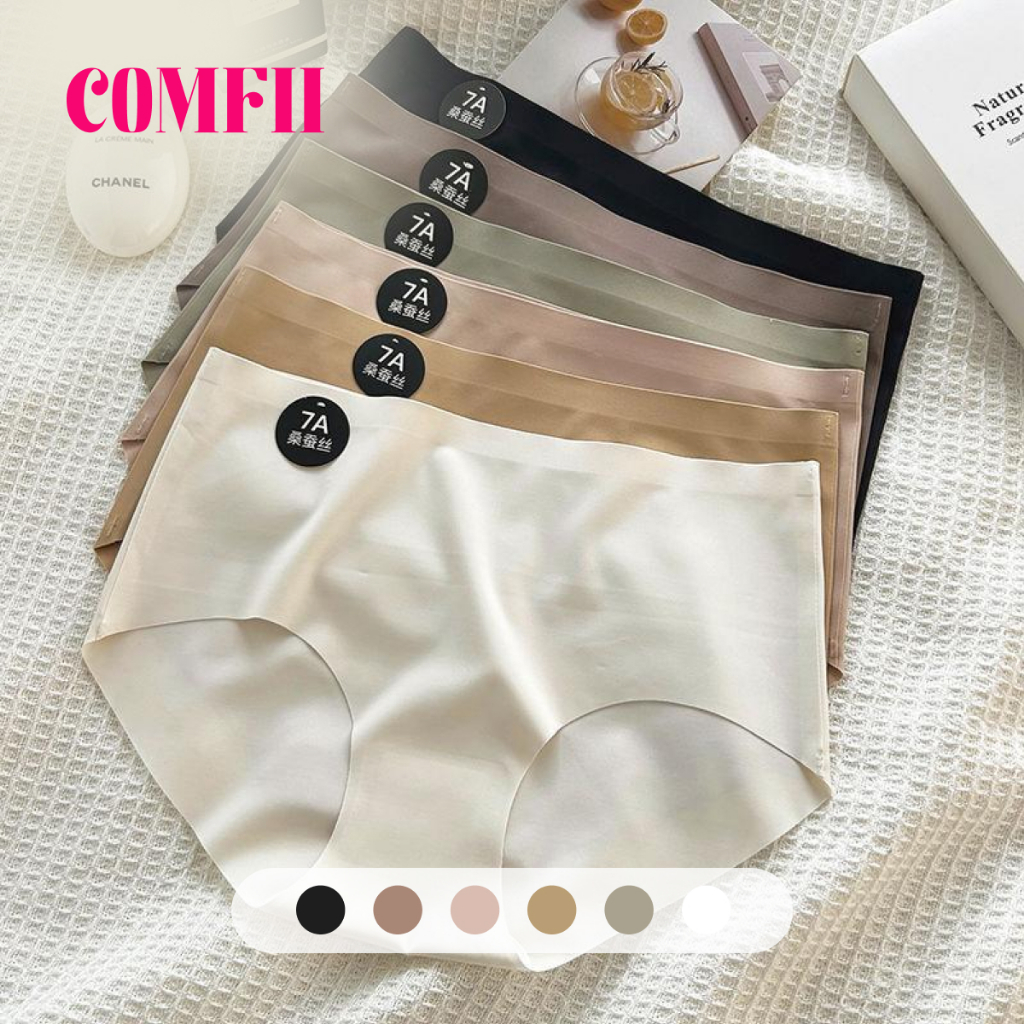 【Comfort Room】6pcs of Non-marking Panty Women's 7a Mulberry Silk Antibacterial Seamless not Pinch Bu