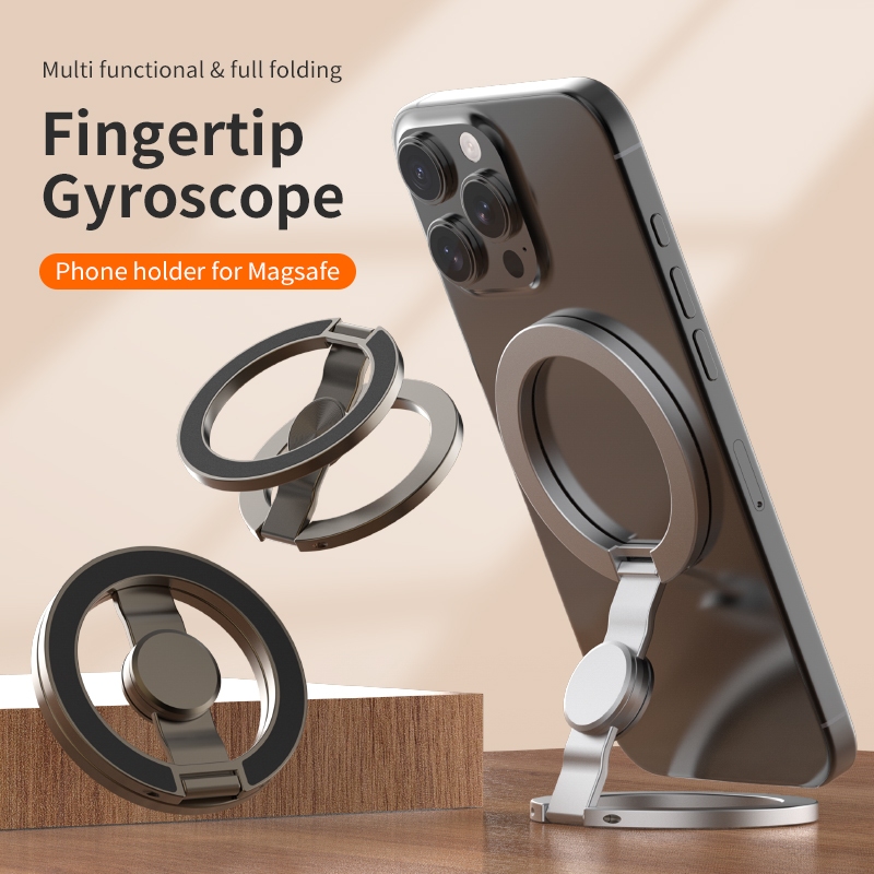 Double Magnetic Cell Phone Ring Holder Compatible with iPhone 16 12 13 14 15 Series MagSafe Removabl