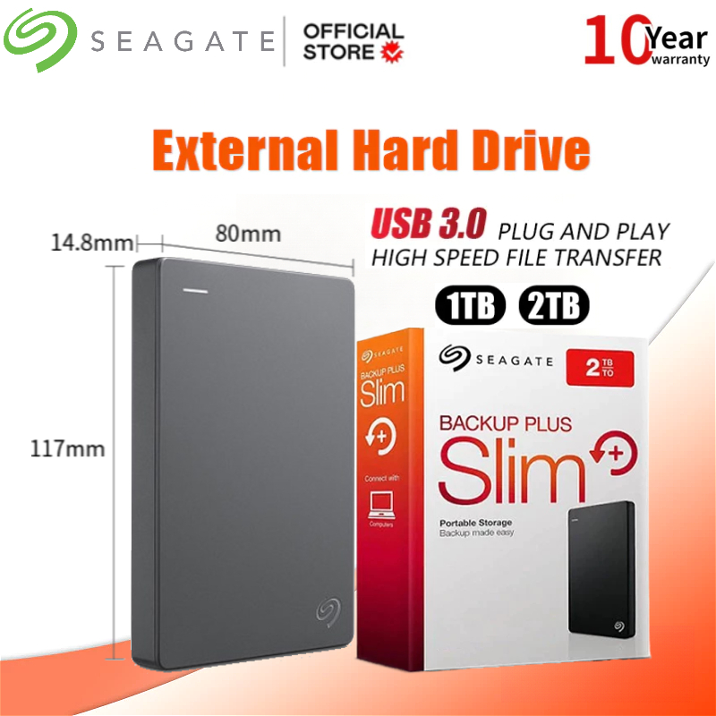 Seagate Authentic 1TB 2TB External hard drive One Touch with Password USB3.0 ; Free Rescue Data Reco