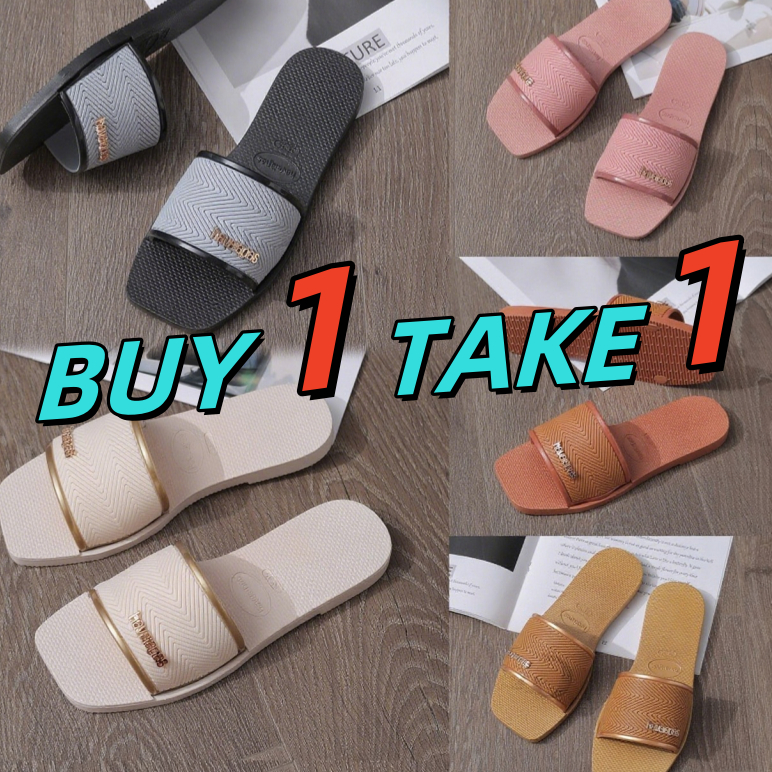 ILU New Style Milan Korean One Strap Flat Sandals for Women （4 Colors）#WT389