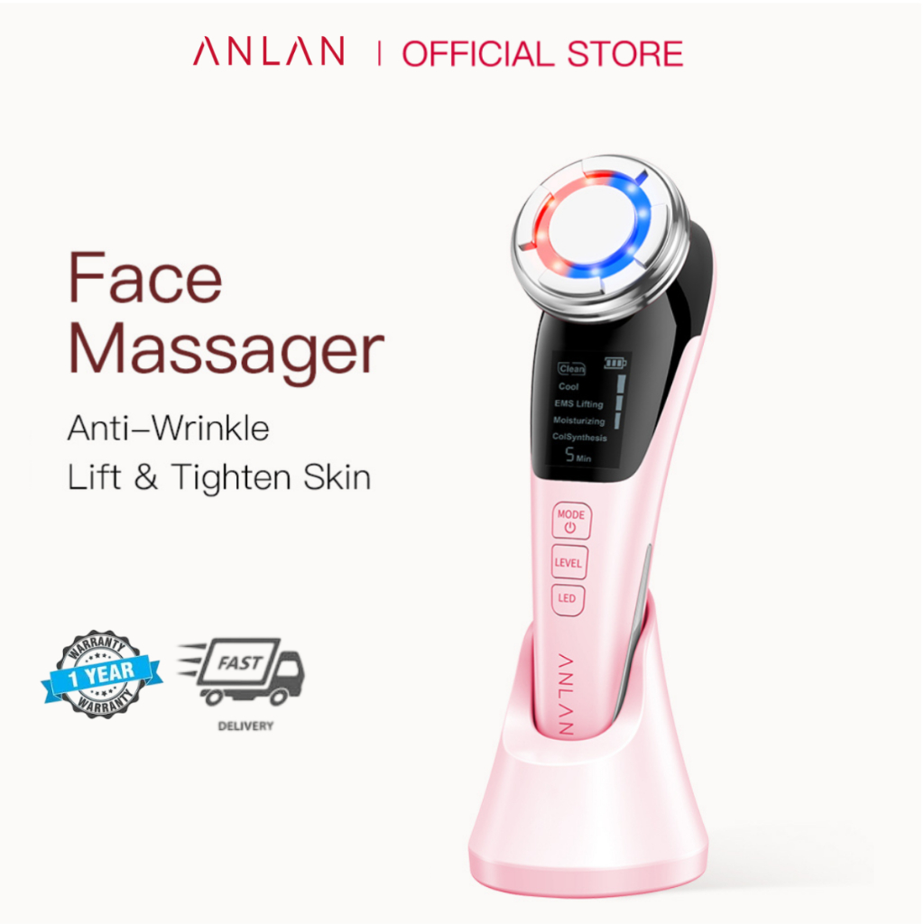 ANLAN Face Massager Light Therapy Sonic Hot Cool EMS Anti Wrinkle Facial Care Massage