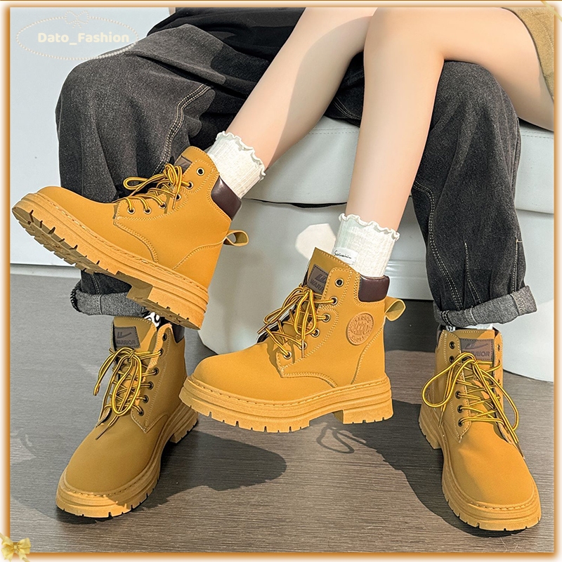 New Ankle Boots Thick Soled British Boots For women/MEN Soft Leather Hiking Short Boots