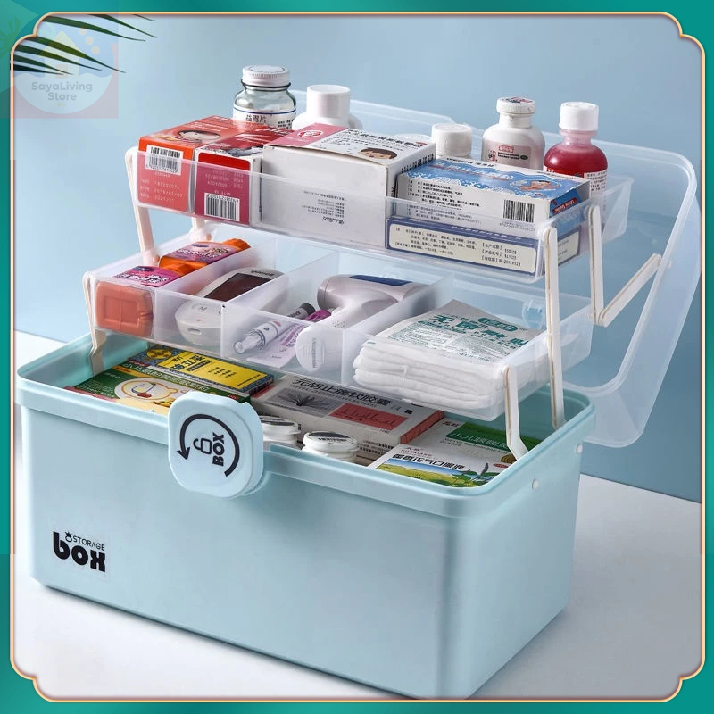 【SayaLiving Store】3-Layer Portable First Aid Kit Box - Family Emergency Medical Organizer for Home,