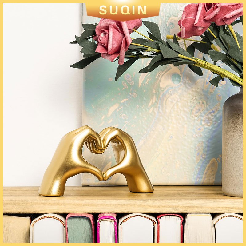 [COD] Golden Heart Hands Sculpture - Nordic Minimalist Light Luxury Decor