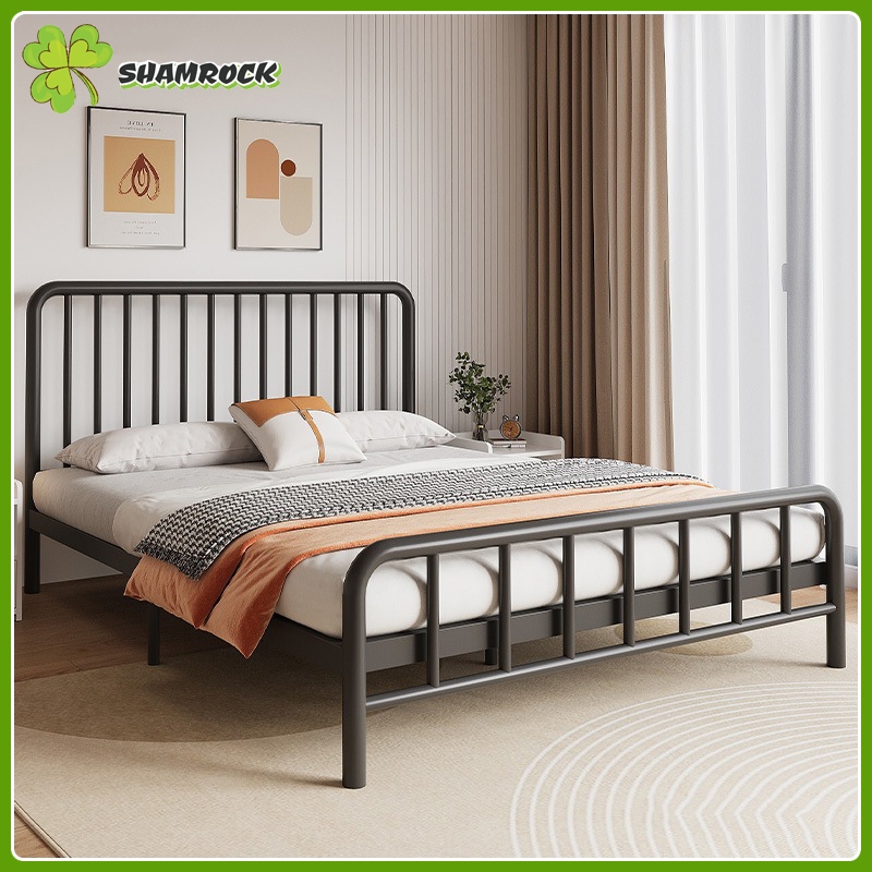 Iron Bed Frame Metal Single/Double bed 100/120/150/180CM Frame 2M Dormitory Student Bed Frame