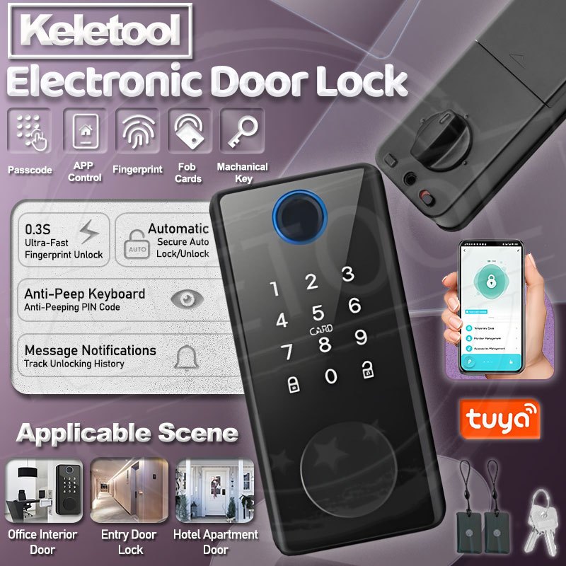 digital lock fingerprint door lock keyless entry door lock for front door Tuya intelligent door smart biometric deadbolt lock electronic door lock digital gate lock password lock