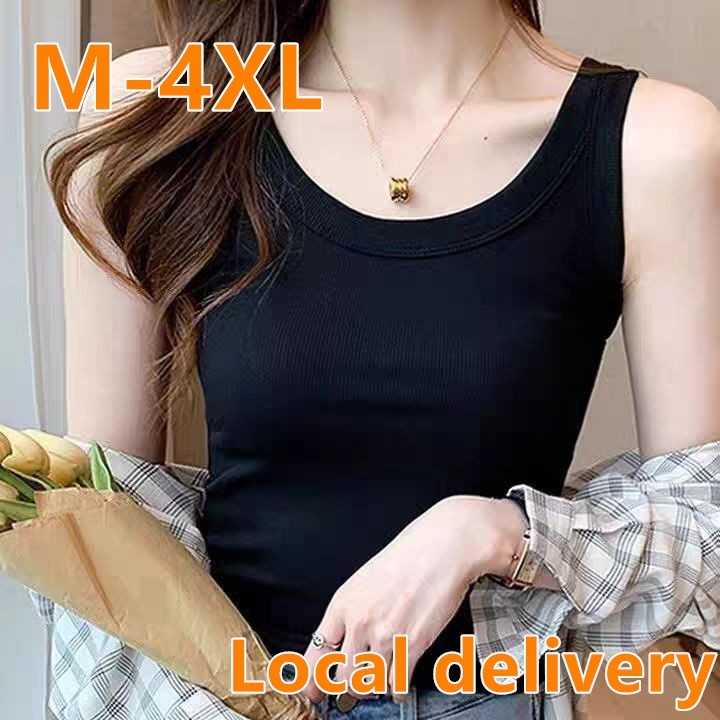 M-4XL Tops For Women Sleeveless Layering Camisole For Women Double Lining Top Summer Tank Plus Size