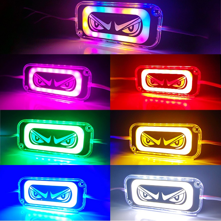 2 Chiếc 12V RGB Nhiều Màu Sắc Đèn Lái Xe Tải Bật Đèn Tín Hiệu Xe Bán Tải LED Phanh Nhấp Nháy Đèn Cảnh Báo