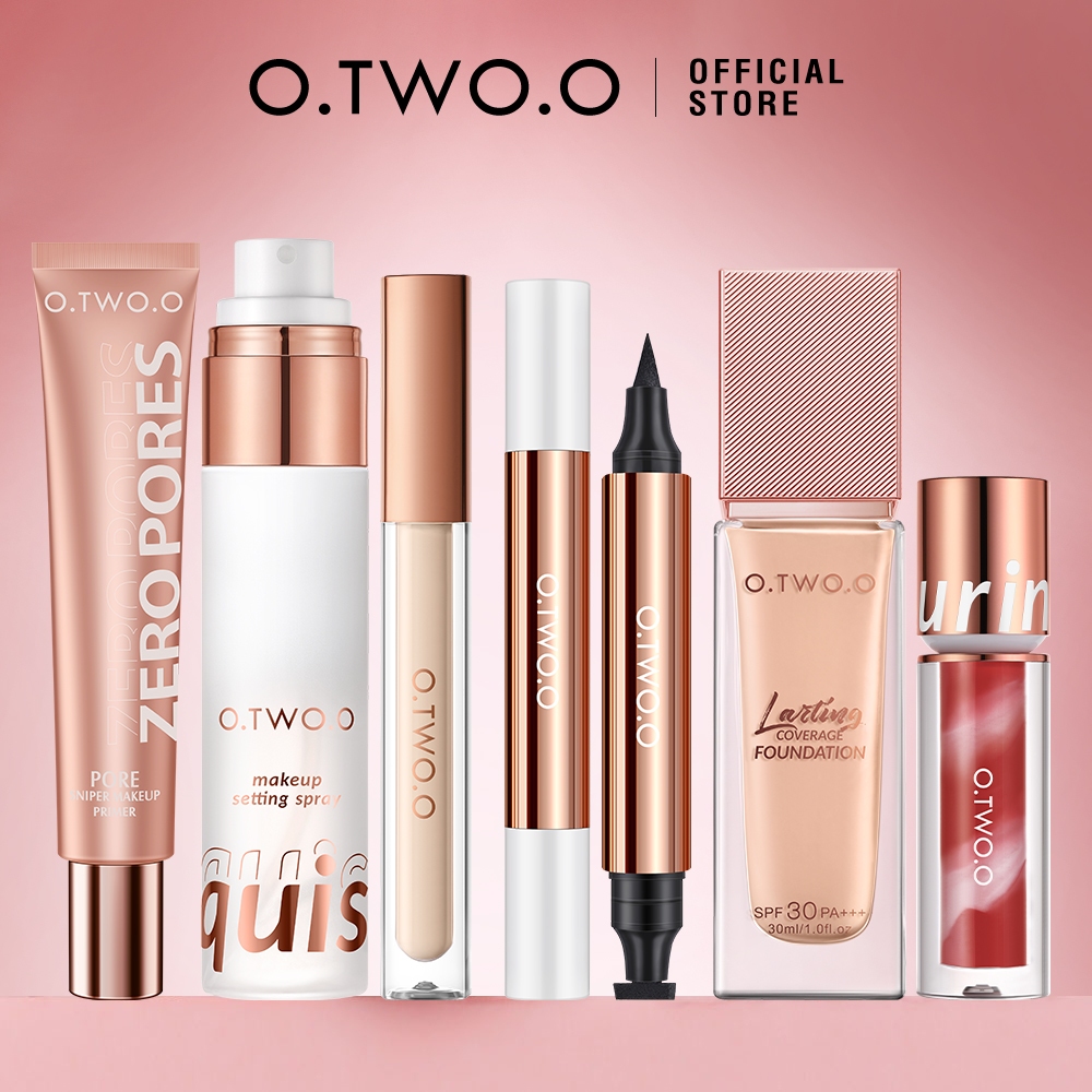 O.TWO.O Makeup Set Face Primer+Makeup Setting Spray+Concealer+ Eyeliner+ Foundation+ Lip Tint 6pcs