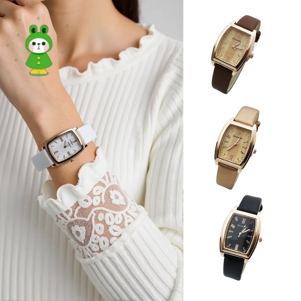 Top Plaza Womens Ladies Fashion Leather Wrist Watch Rectangle Elegant Simple Dial Analog Quartz Dres