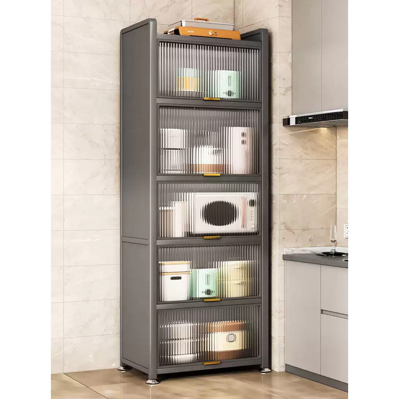 SJY Kitchen Shelf Floor To Ceiling Multi-layer Household Cookware Bowl Cabinet Storage Cabinet Multifunctional Crevice Dust-proof Storage Cabinet jy1101