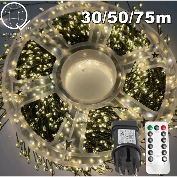20/30/50/75m per roll Christmas lights, green remote control plug, power cord, dual LED fairy lights