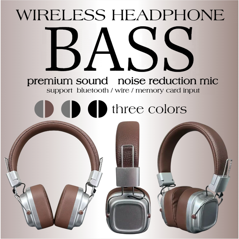 Wireless Bluetooth Headset with Mic Over Ear Foldable Noise Reduction Headphones Gaming Bass