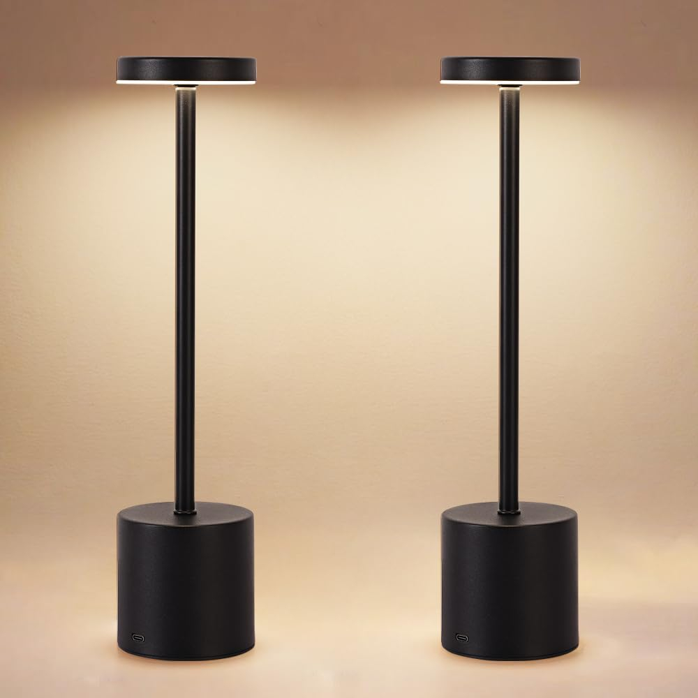 Wireless Rechargeable Desk Lamp, Portable LED Desk Lamp with Dimming Function, Suitable for Garden/D
