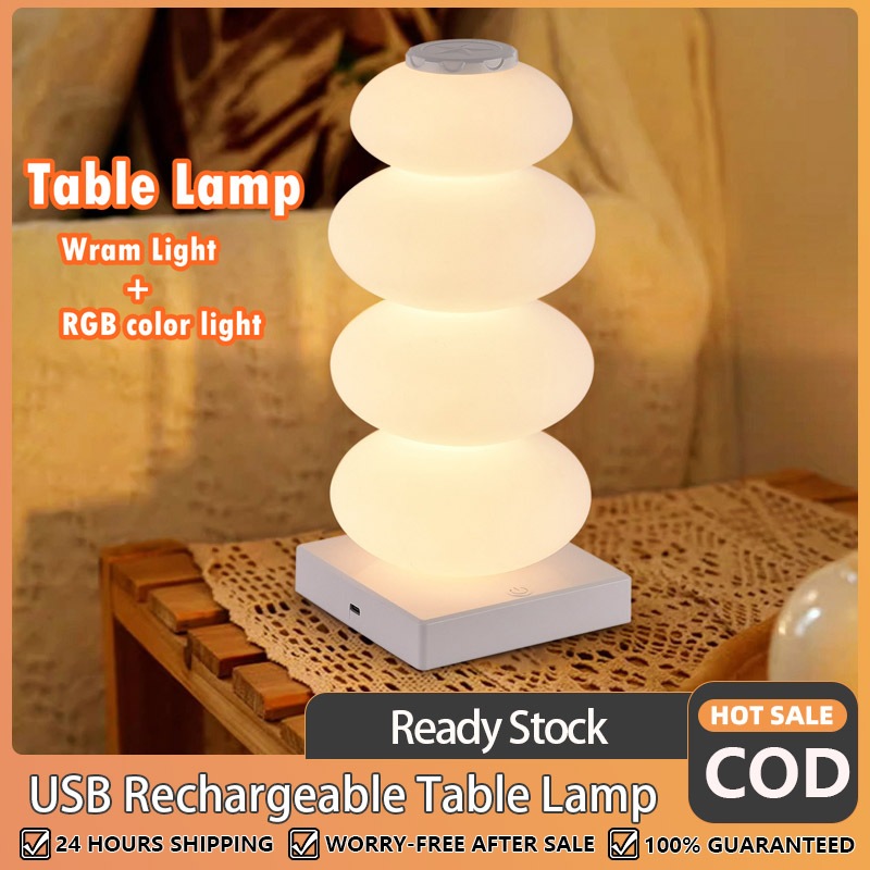 RGB Dimming Atmosphere Light | Minimalism Decorative Table Lamp | Rechargeable USB Plug Night Light