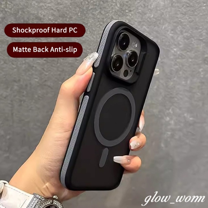 Shockproof Magnetic PC Hard Phone Case For iPhone 17 16 15 14 13 12 11 Pro Max Air Anti-slip Matte C