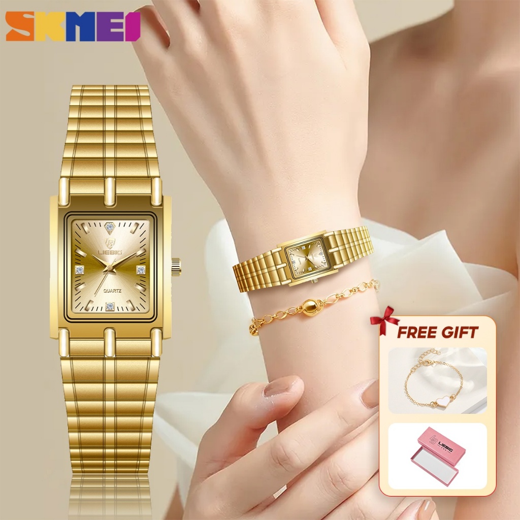 【BUY 1 GET 3】LIEBIG Fashion Quartz Watch for Women Stainless Steel 30m Waterproof Couple Watch with
