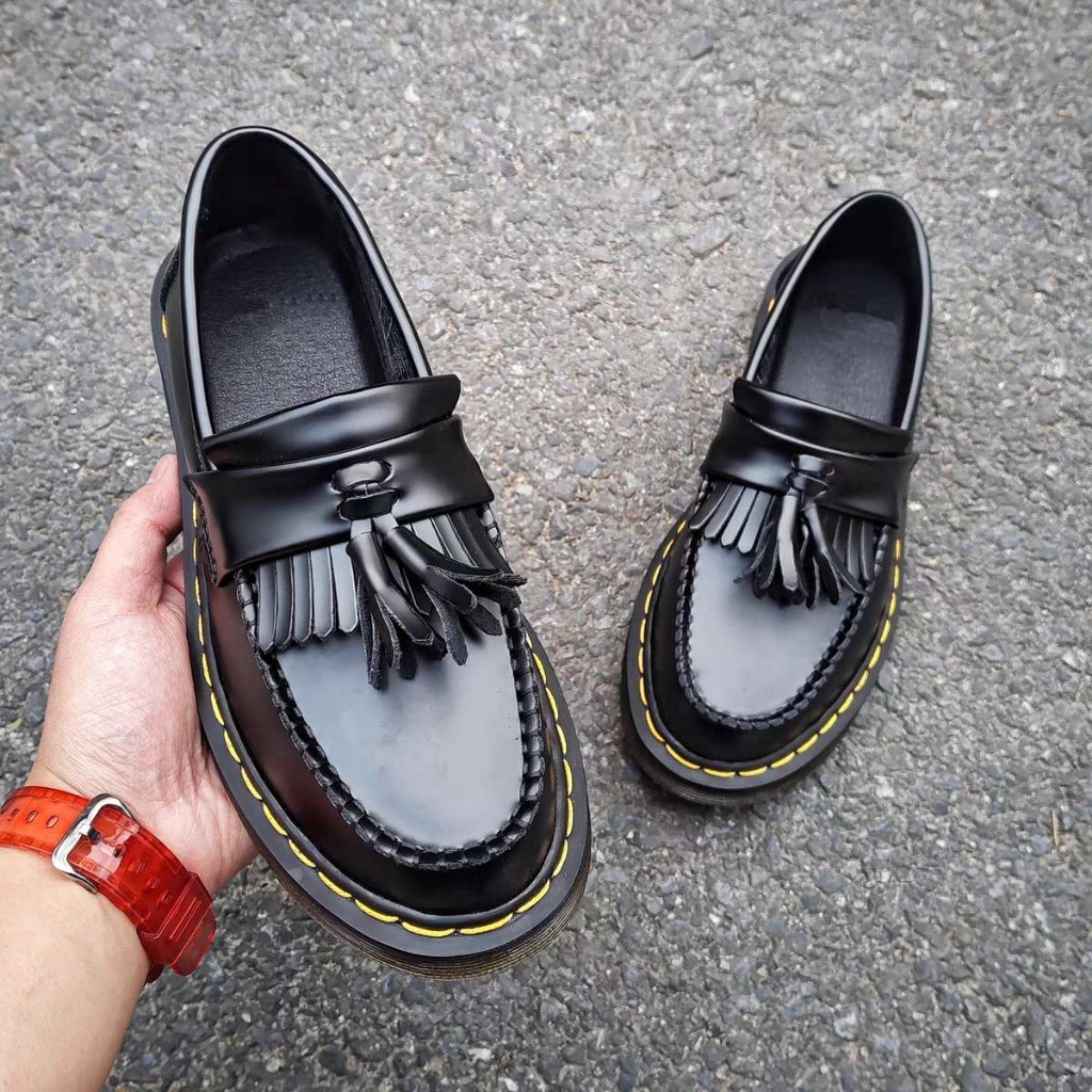 Men Classic Loafers Fashion Casual Tassel PU Leather Black Couple Shoes Size 36-45#BX163