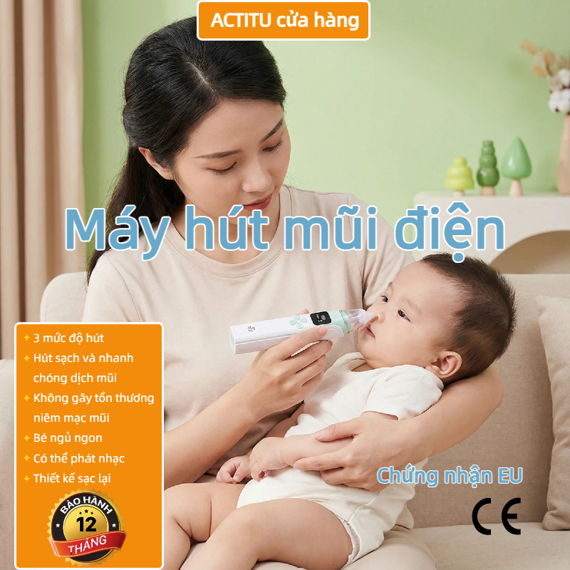 Máy hút mũi MX699 với 3 cấp độ hút mạnh, loại bỏ chất nhầy mũi hiệu quả mà không làm tổn thương niêm mạc mũi cho bé, đảm bảo giấc ngủ yên bình cho trẻ sơ sinh