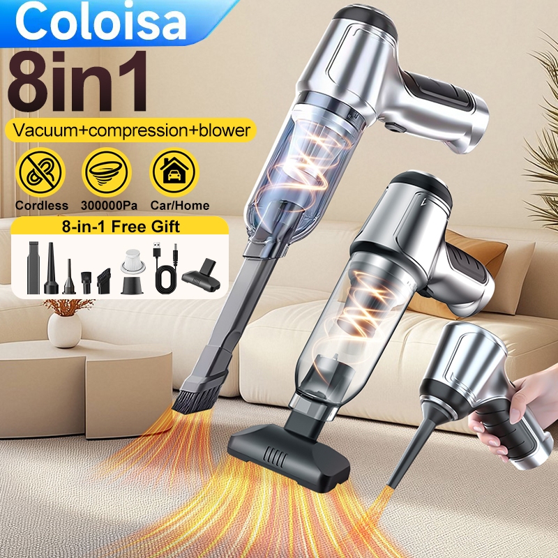 Coloisa 8 in1 Wireless Vacuum Cleaner Blower 60000RPM Cordless vacuum cleaner Air Duster Blower Car Vacuum Cleaner Kereta 吸塵器