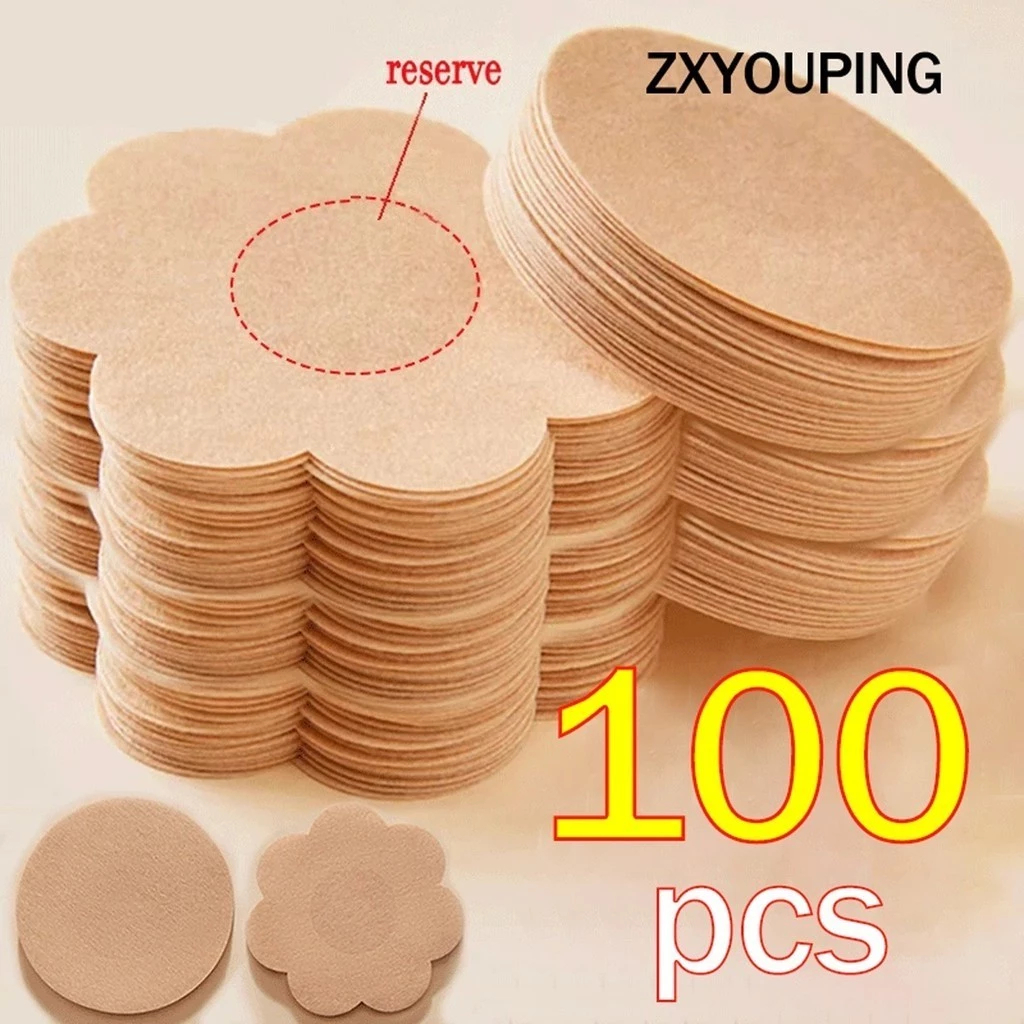 100/10pcs Women’s Invisible Nipple Pasties Breast Lift Tape Overlays for Bra Single-use Nipple