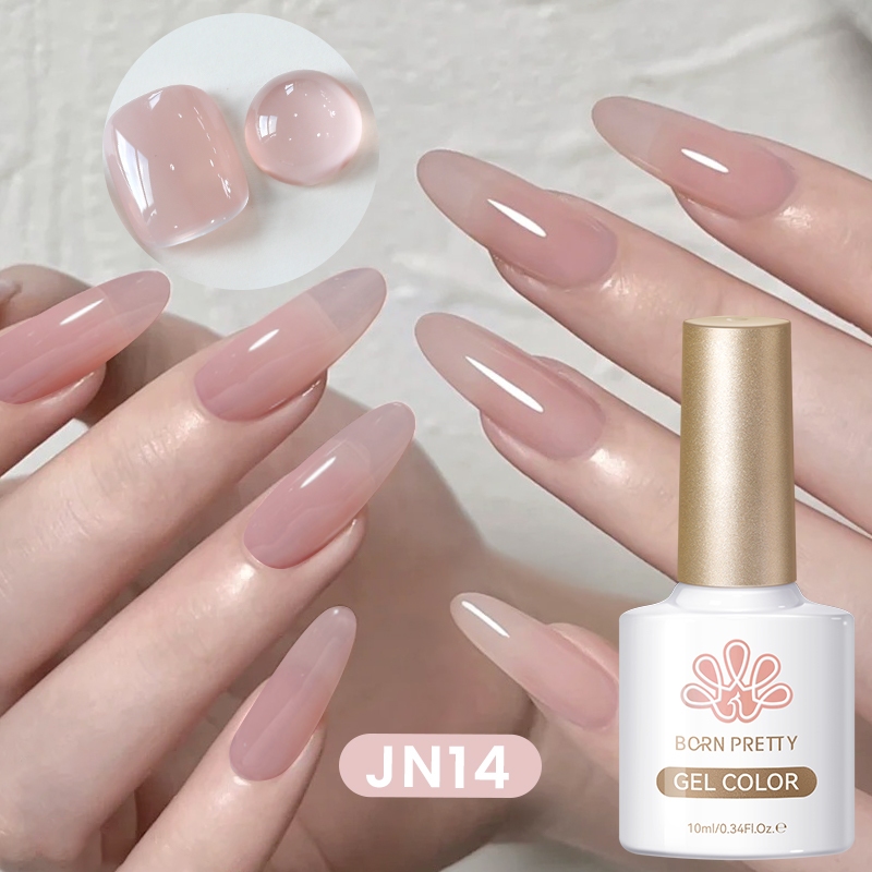 BORN PRETTY Gel Polish Jelly Milky White Colors Nail Art 10ml