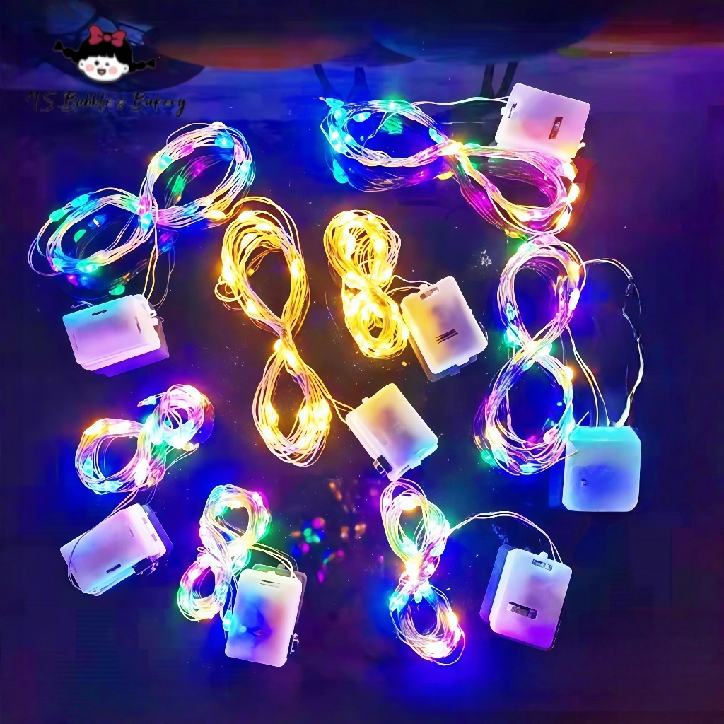 MS.Bubble's Bakery Copper Wire LED String Lights Battery Operate Holiday Lighting for Christmas Wedd
