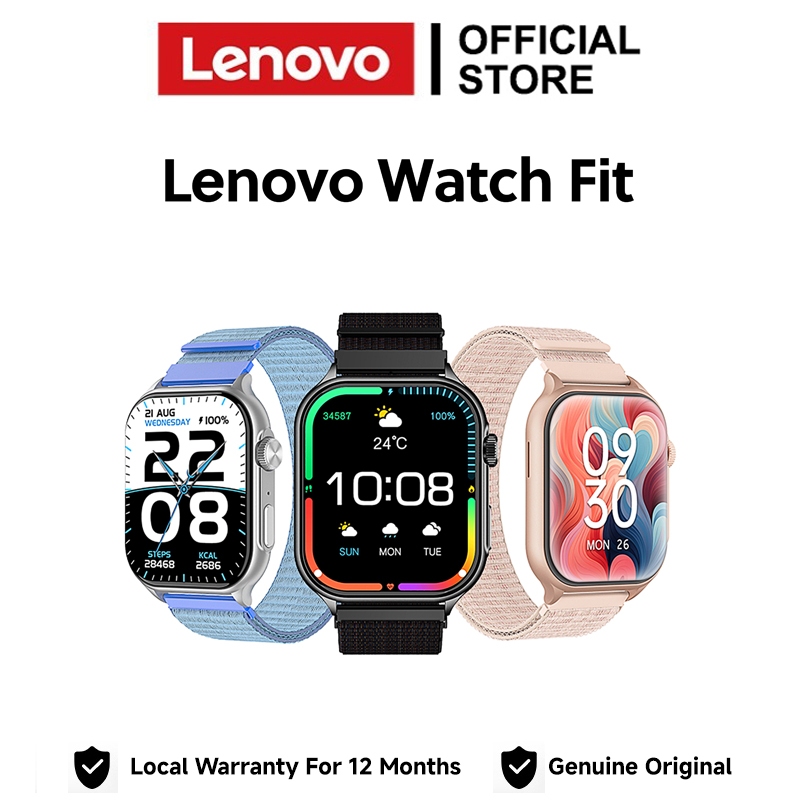 Lenovo Watch Fit 1.96" AMOLED HD Display 5ATM Water Resistance Global Version Smart Watch For Entertainment/Health/Music/Phone/Sports/Health Monitoring