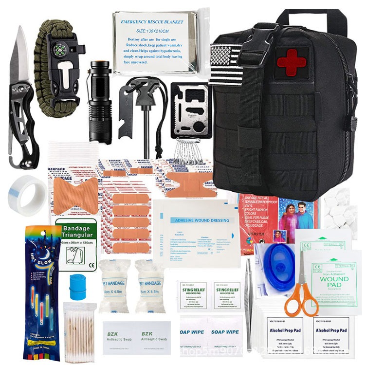 250PCS First Aids Kit Outdoor Camping tourniquet Survival Set Travel Multifunction First Aid SOS EDC