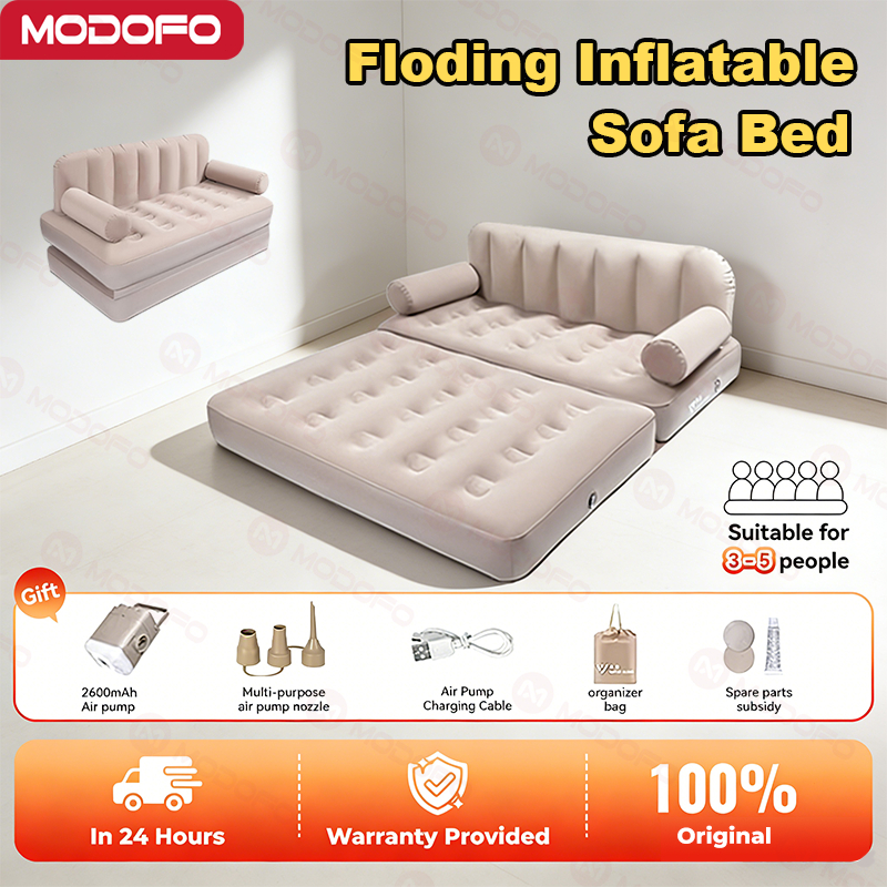 MODOFO Folding Inflatable Sofa Bed Outdoor Camping Double Or Single Portable Air-bed With Pump