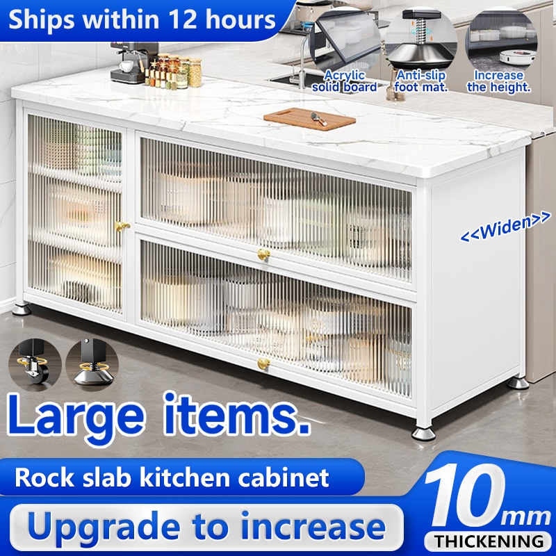 SG Ship In 12 HourUpgrade Thickened 10mm Rock Slab Kitchen Storage Cabinet Cupboard Organiser With Pulley 加厚岩板收纳柜