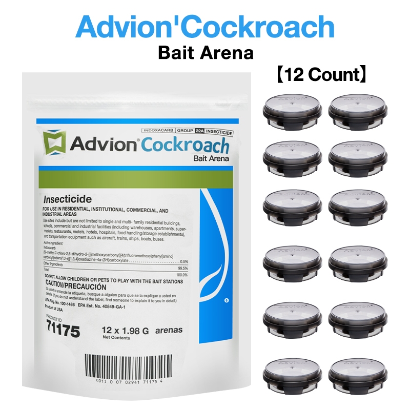 Advion Cockroach Bait Station, 12 Count, Can be placed anywhere, easy to use and clean, and provides long-lasting effectiveness for up to 12 months.