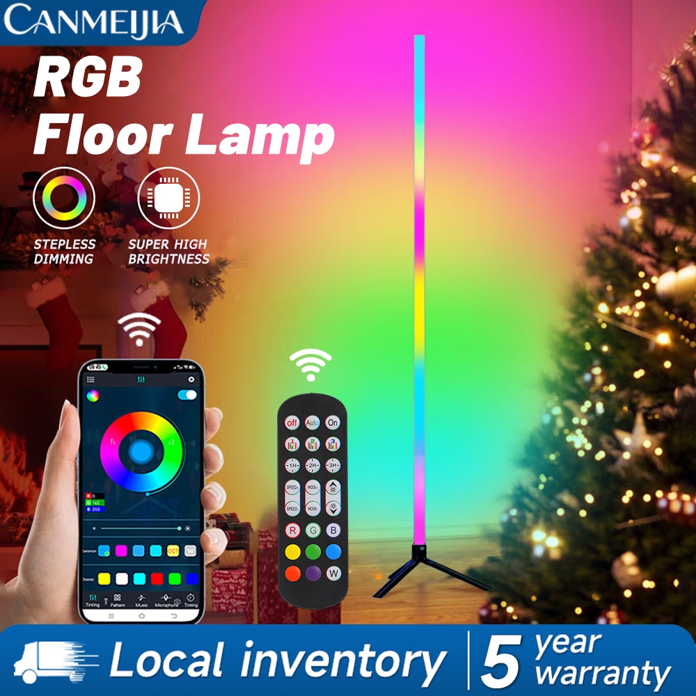 RGB Floor Lamp 110CM Smart Ambient Lamp APP Remote-Controlled Modern Corner Standing Light for Chri
